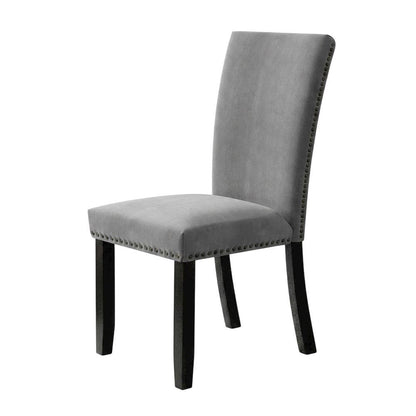 Light Grey Upholstered Side Chair Set with Comfortable Seat and Modern Design