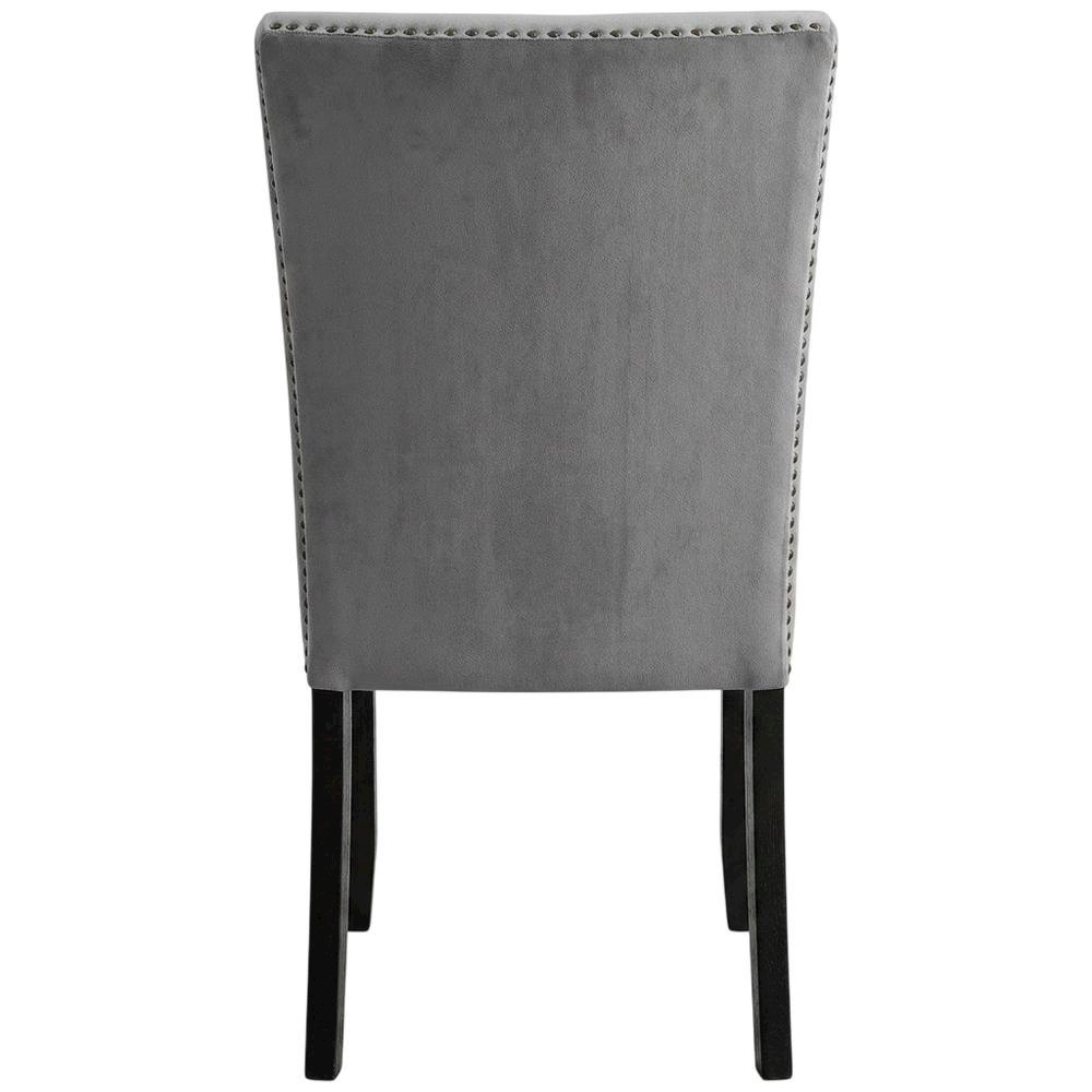 Light Grey Upholstered Side Chair Set with Comfortable Seat and Modern Design