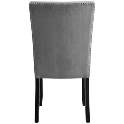 Light Grey Upholstered Side Chair Set with Comfortable Seat and Modern Design
