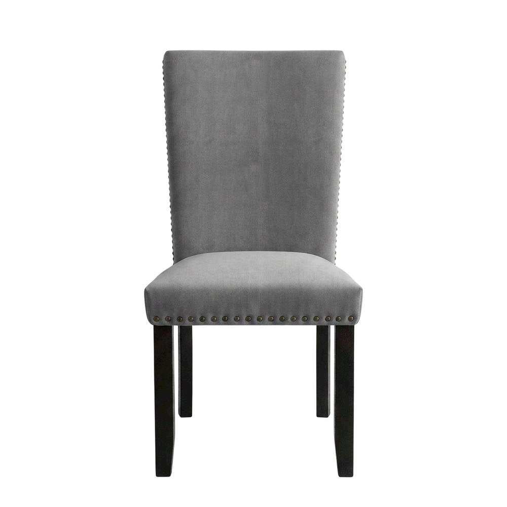 Light Grey Upholstered Side Chair Set with Comfortable Seat and Modern Design