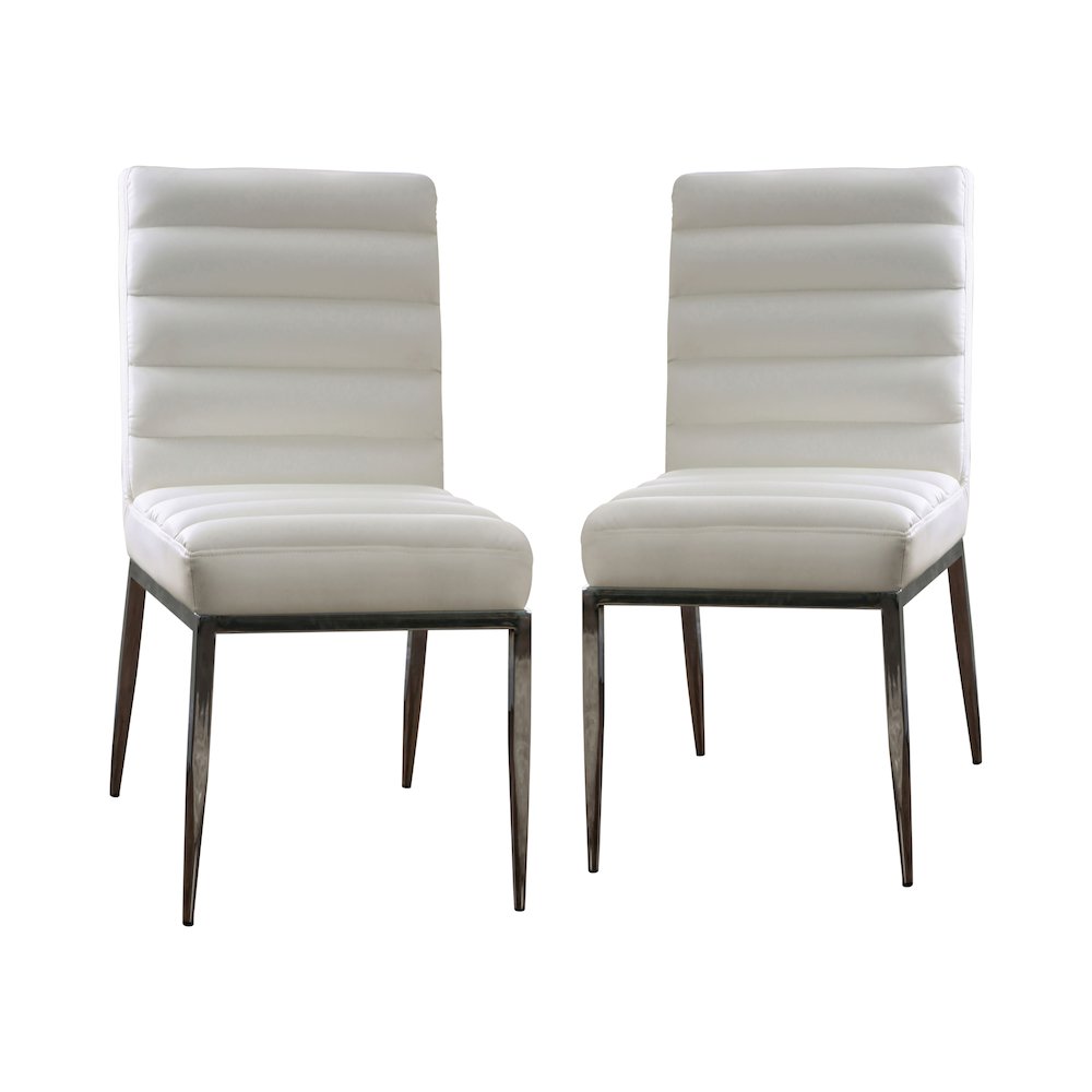 Bridgerville White Faux Leather Side Chair (Set of 2)