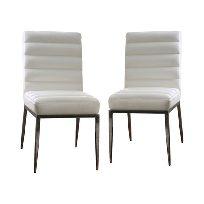 Bridgerville White Faux Leather Side Chair (Set of 2)
