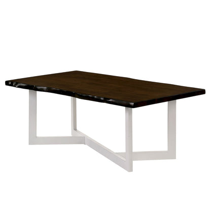 Baletto Contemporary Wood Coffee Table in Oak and White