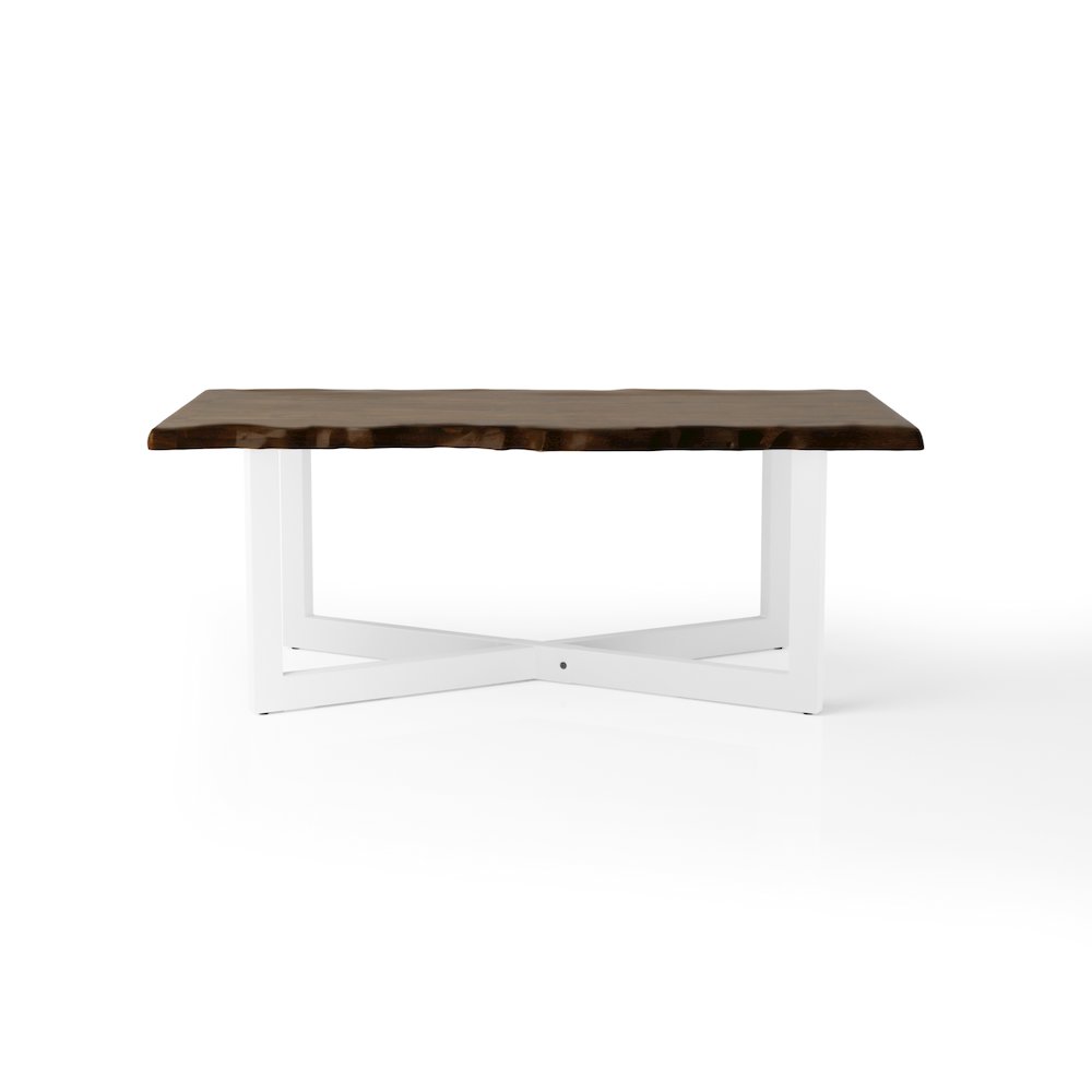 Baletto Contemporary Wood Coffee Table in Oak and White