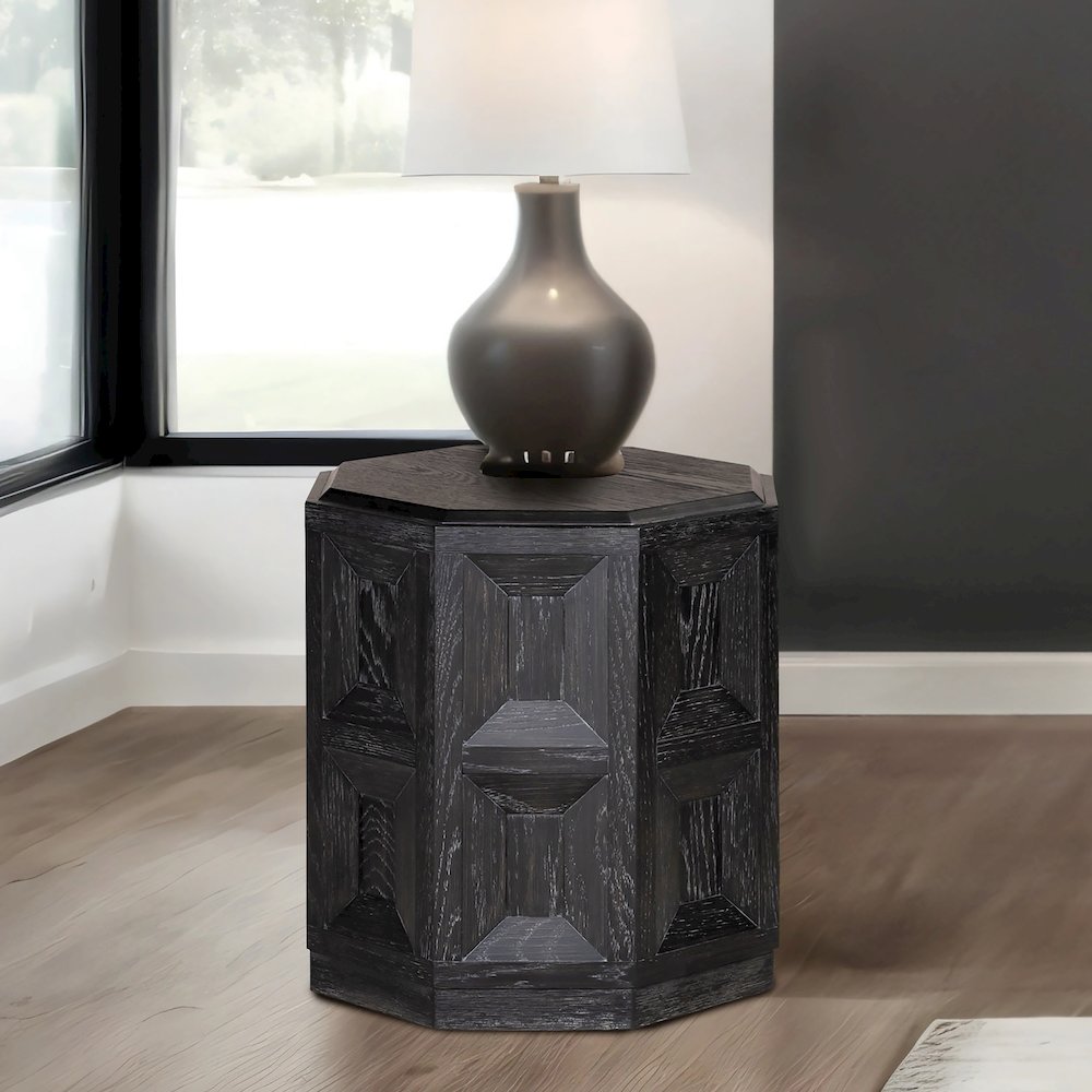 Ulan Modern Solid Wood Octagon End Table