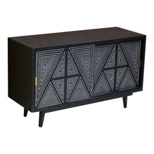 Kanan Art Deco Solid Wood Sliding Door Buffet in Black