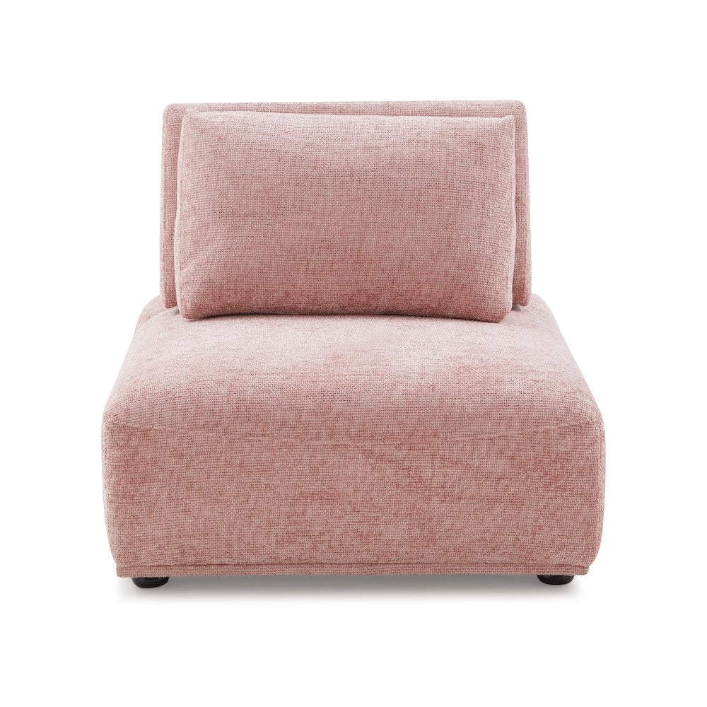 Tatiana Modern Chenille Modular Armless Chair with Adjustable Backrest