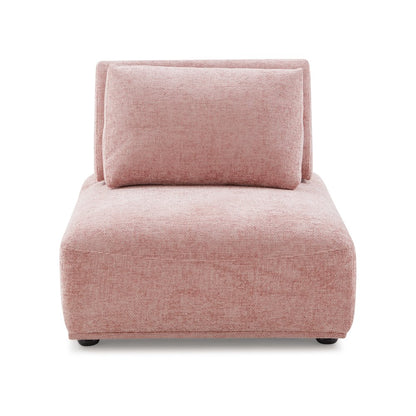 Tatiana Modern Chenille Modular Armless Chair with Adjustable Backrest