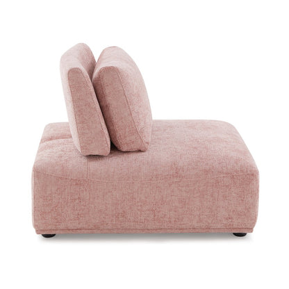 Tatiana Modern Chenille Modular Armless Chair with Adjustable Backrest
