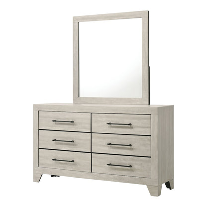 Baurke Modern Wood 6-Drawer Dresser in Light Gray