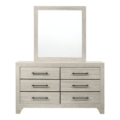 Baurke Modern Wood 6-Drawer Dresser in Light Gray