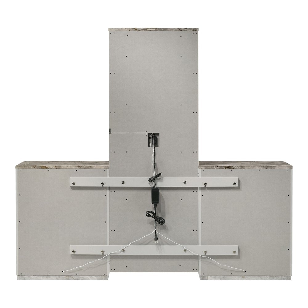 Agena Modern 3-Piece Wood Vanity Set with LED in Light Gray