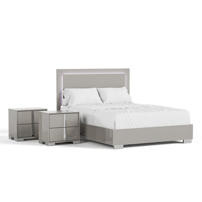 Jiar Modern 3-Piece Panel Bed and 2-Nightstand Bedroom Set