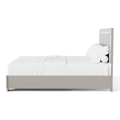 Jiar Modern 3-Piece Panel Bedroom Set with LED on Headboard