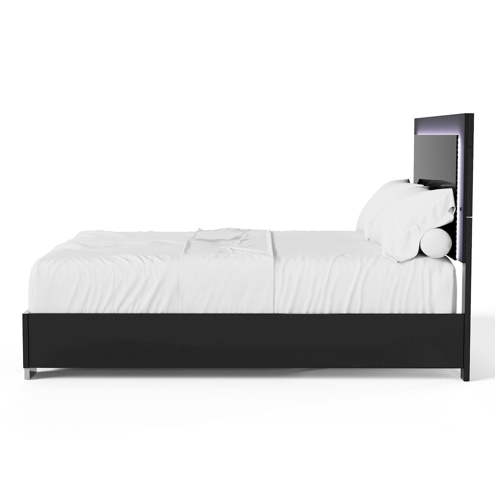 Jiar Modern 6-Piece Panel Bedroom Set with LED on Headboard