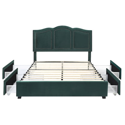 Alameda Fabric Upholstered Bed with Drawers