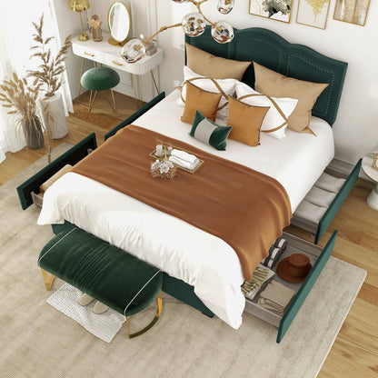 Alameda Fabric Upholstered Bed with Drawers