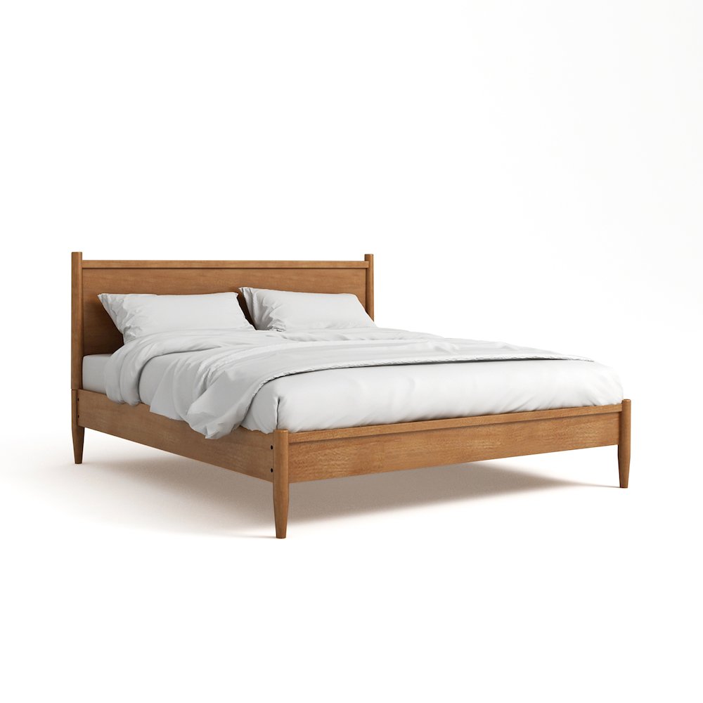Belkor Solid Wood Queen Platform Bed in Oak