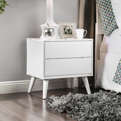 Belkor Mid-Century Modern Wood 2-Drawer Nightstand