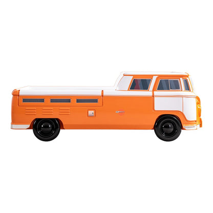 Shelline Novelty Peace Bus Wood Twin Kids Bed with LED