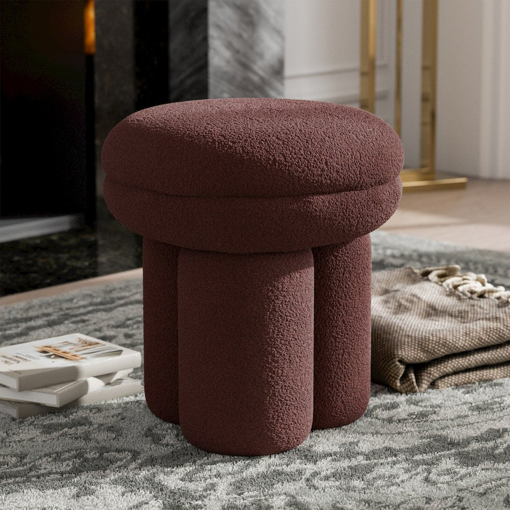 Thia I Modern Upholstered Mushroom-Shape Design Ottoman