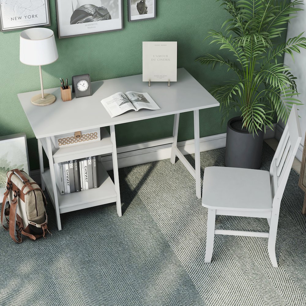 Prenna Wood 2-Piece Writing Desk and Chair Set