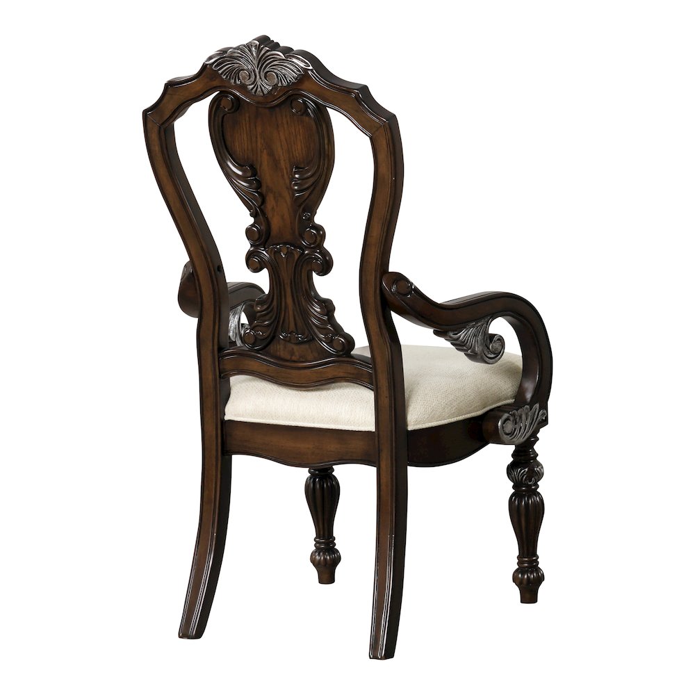 Giselle Dark Brown Upholstered Dining Arm Chair (Set of 2)