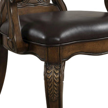 Dark Brown Upholstered Dining Arm Chair Set with Premium Fabric