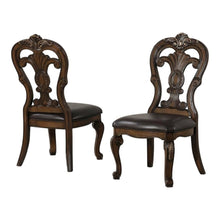Dark Brown Upholstered Dining Side Chair Set with Cushioned Seat