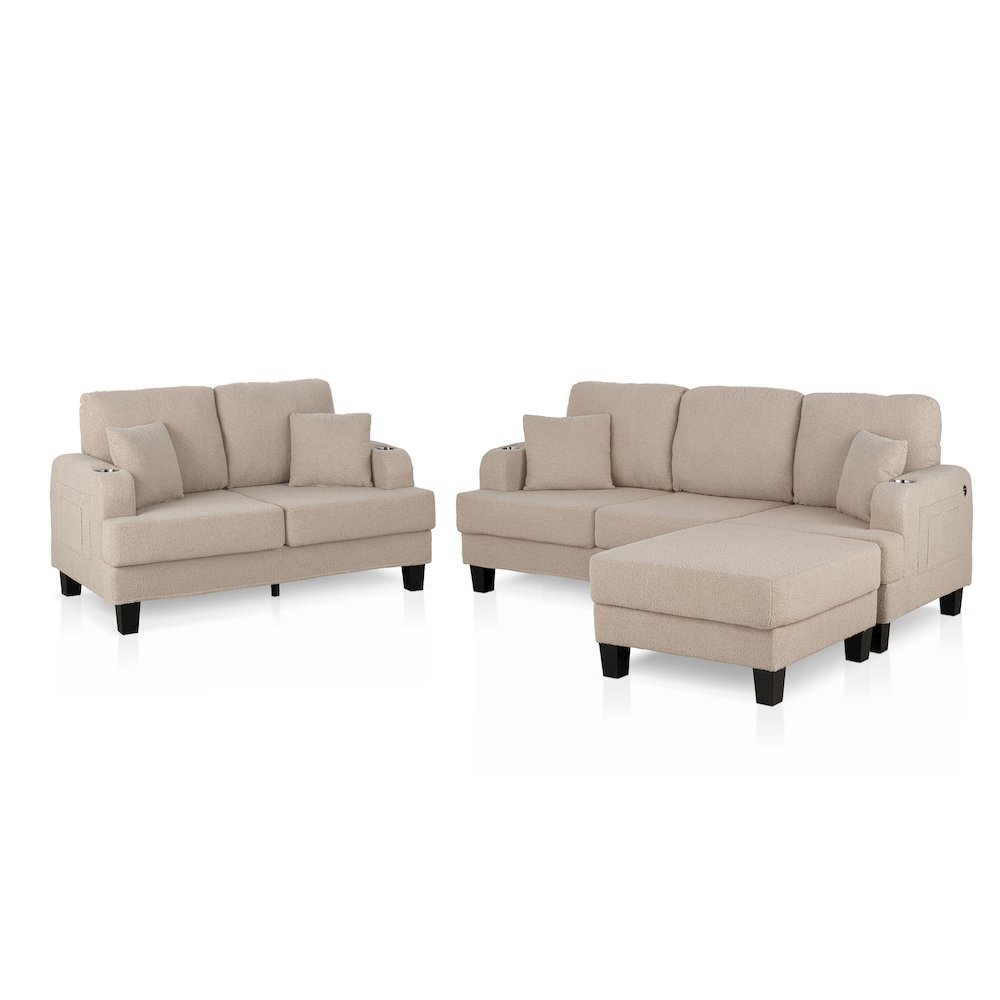 Viafora 3-Piece Boucle Sofa Set