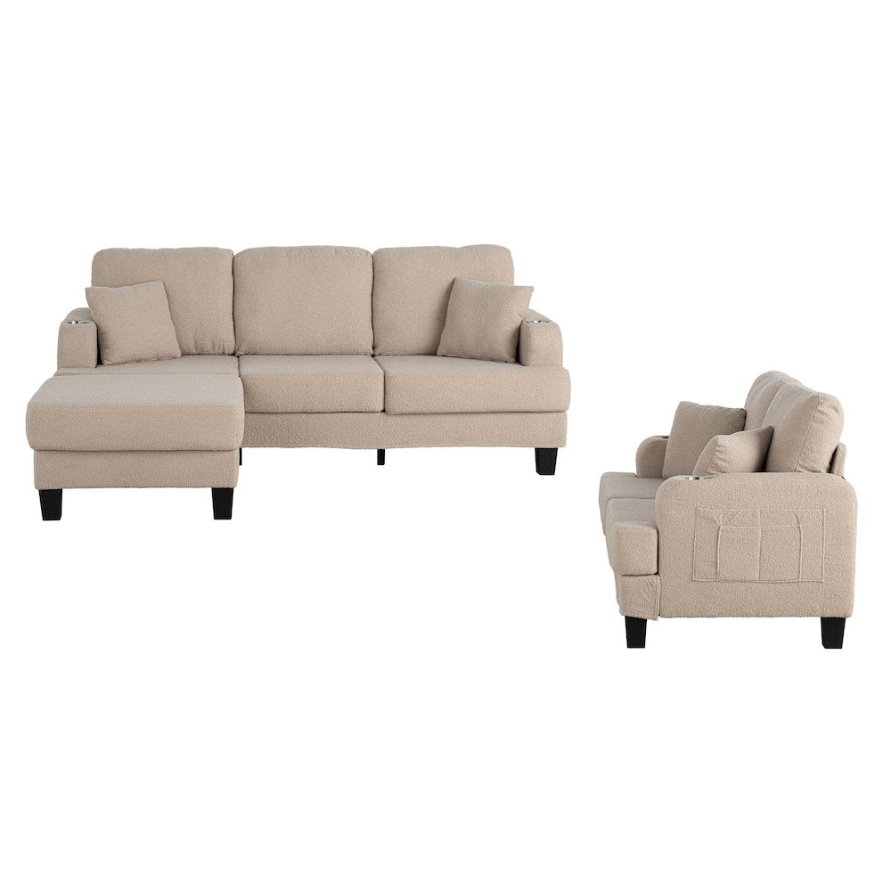 Viafora 3-Piece Boucle Sofa Set