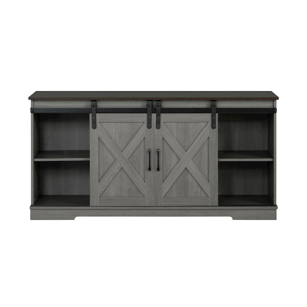 Gaia Farmhouse Wood TV Stand for TV's up to 56-inch in Grey