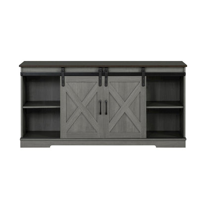 Gaia Farmhouse Wood TV Stand for TV's up to 56-inch in Grey