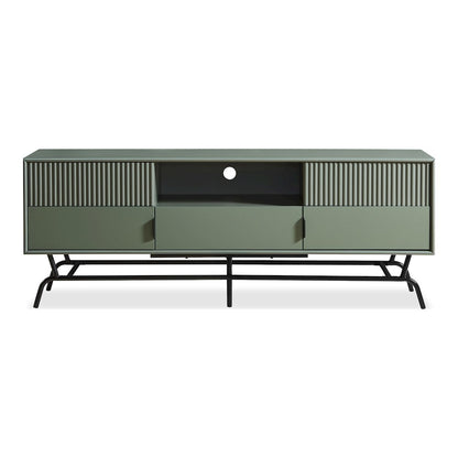Haft Wood Multi-Storage TV Stand in Sage Green and Black
