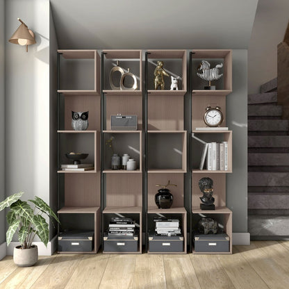 Cirion Modern Wood 5-Shelf Corner Bookcase