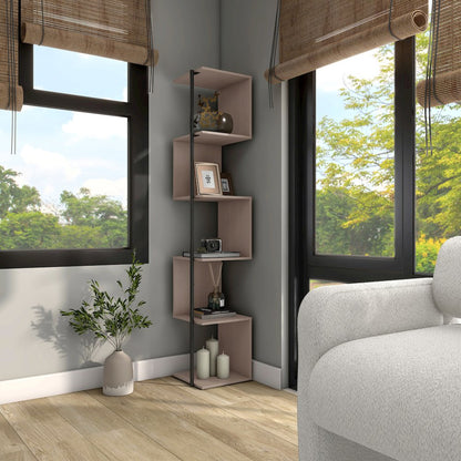 Cirion Modern Wood 5-Shelf Corner Bookcase