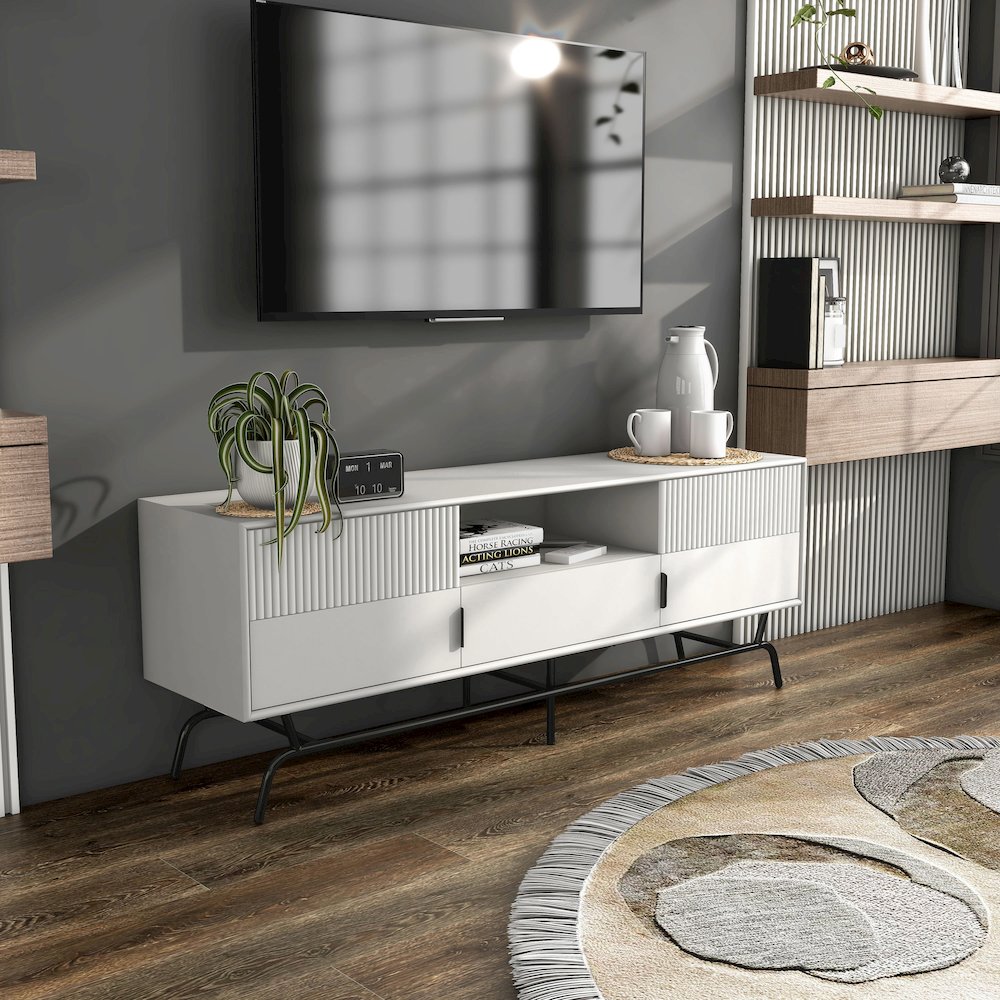 Yaztra TV Stand Fits TV's up to 65 in. with 3 Drawers