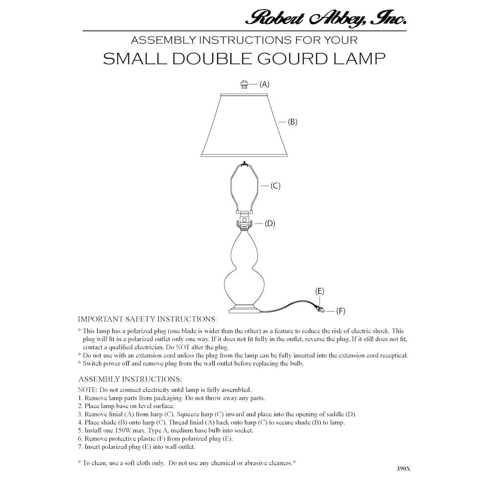 Baby Blue Small Double Gourd Accent Lamp in Baby Blue Glazed Ceramic Color