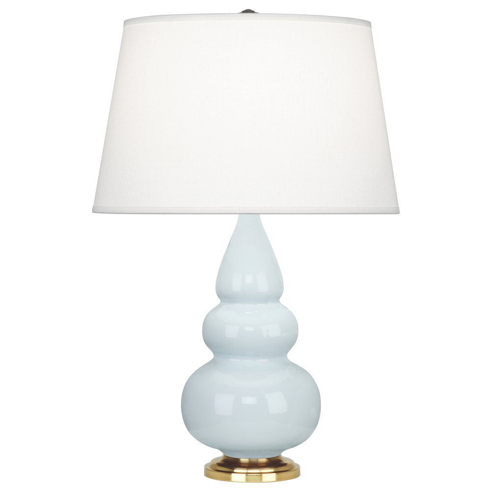 Baby Blue Small Triple Gourd Accent Lamp in Baby Blue Glazed Ceramic Color