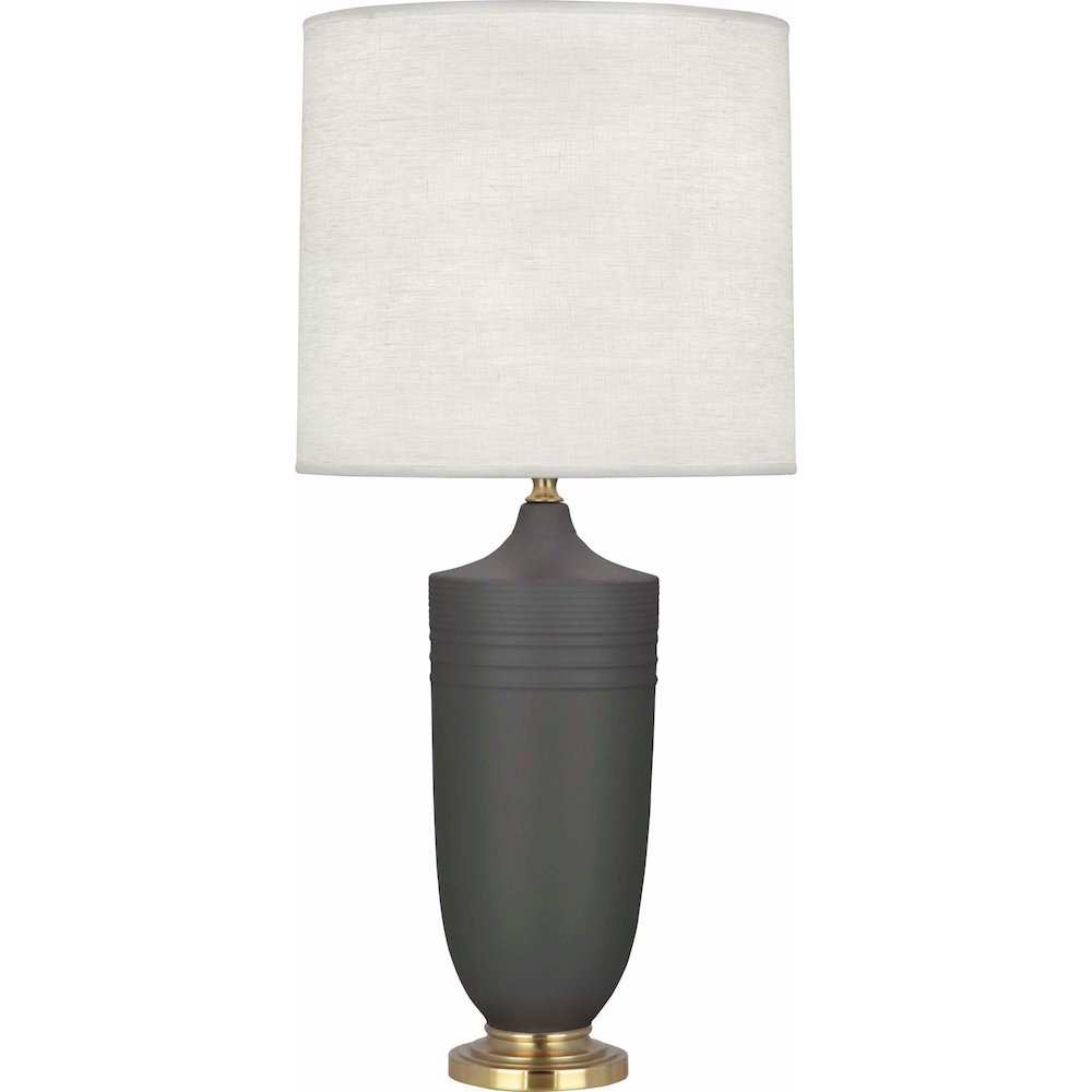 Matte Ash Michael Berman Hadrian Table Lamp in Matte Ash Glazed Ceramic Color