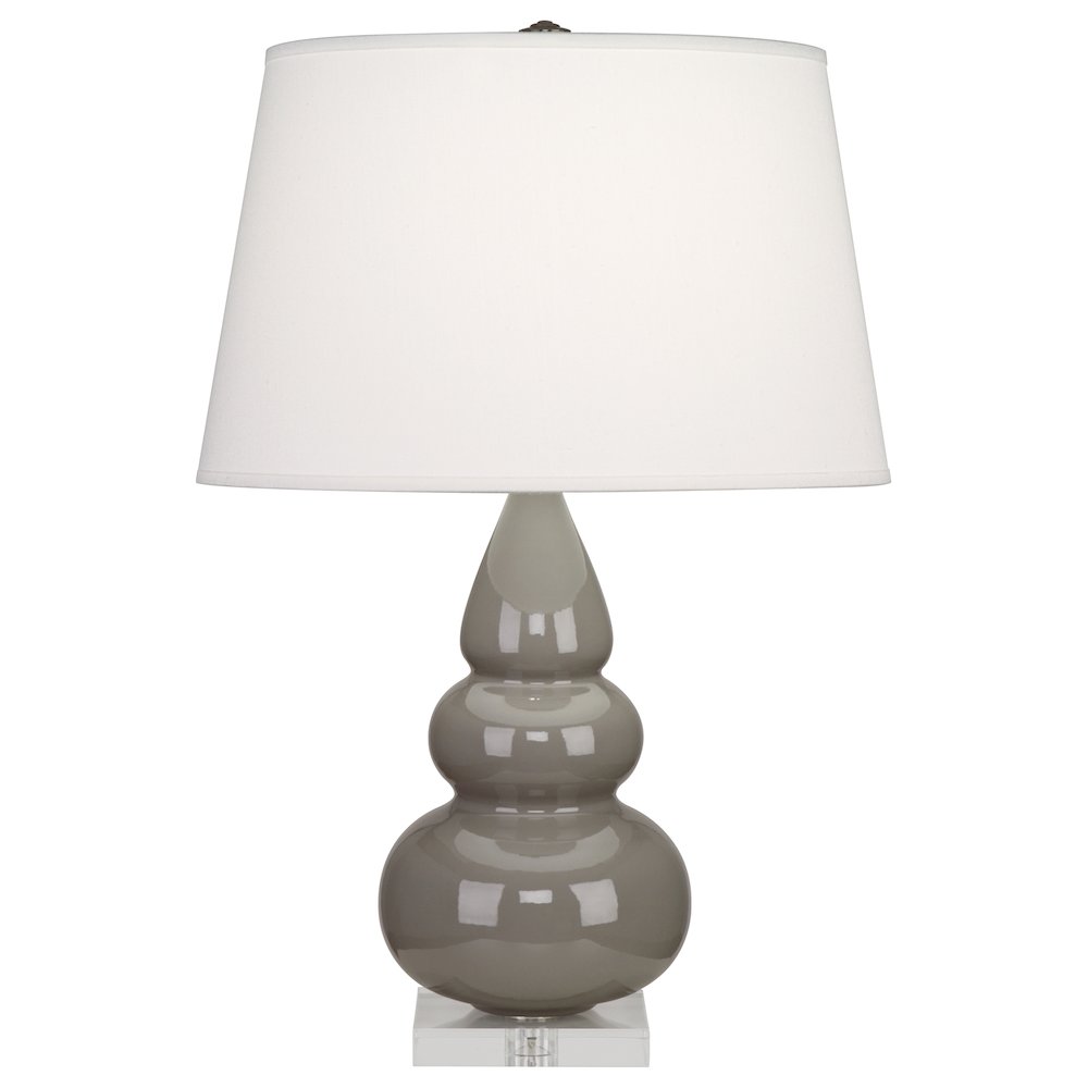 Smokey Taupe Small Triple Gourd Accent Lamp in Smoky Taupe Glazed Ceramic Color
