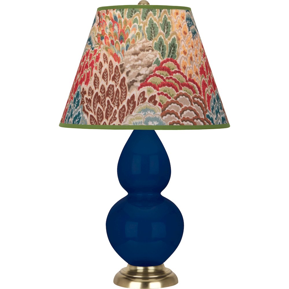 Cobalt Small Double Gourd Accent Lamp in Cobalt Glazed Ceramic Color