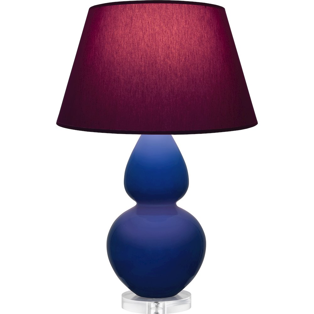 Cobalt Double Gourd Table Lamp in Cobalt Glazed Ceramic Color