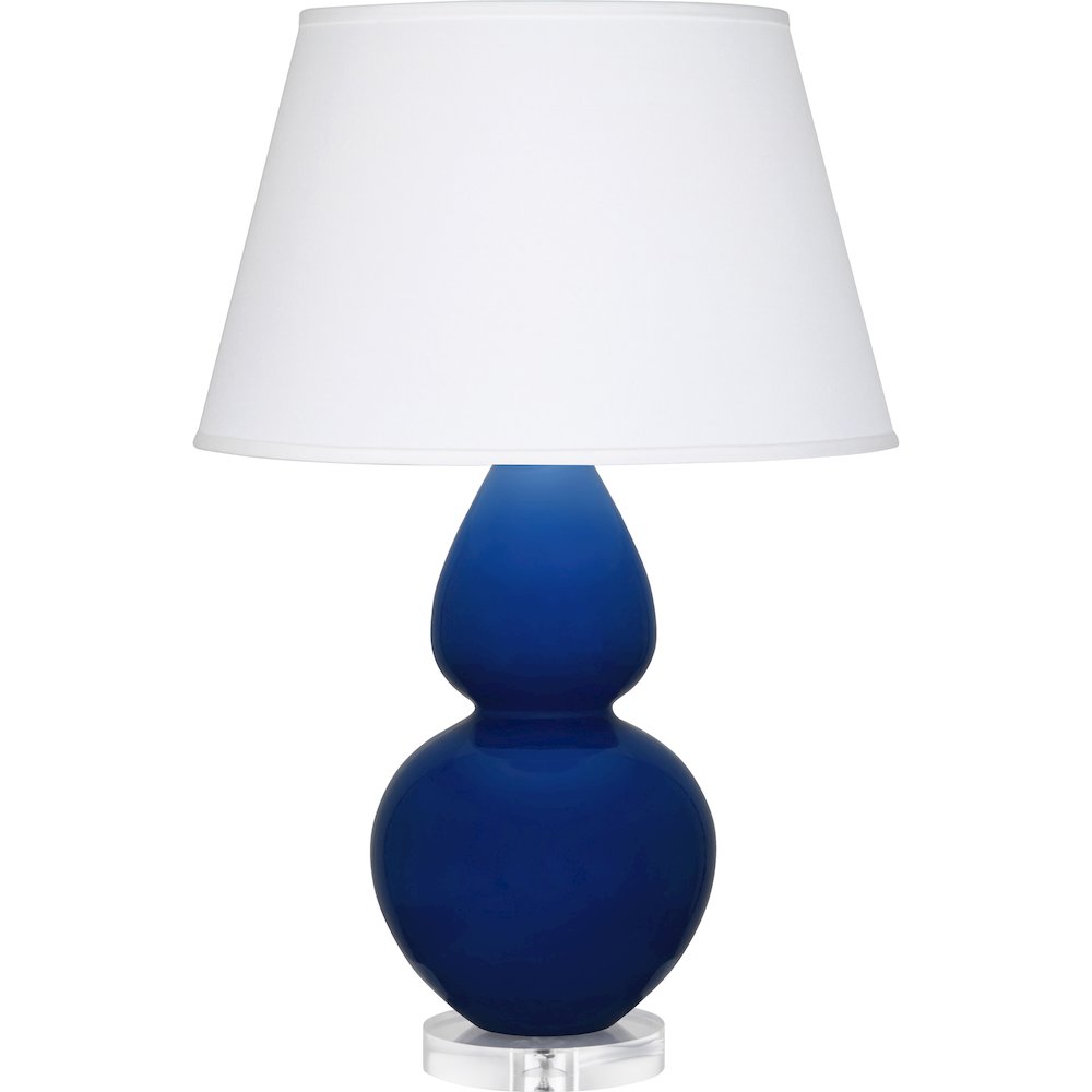 Cobalt Double Gourd Table Lamp in Cobalt Glazed Ceramic Color