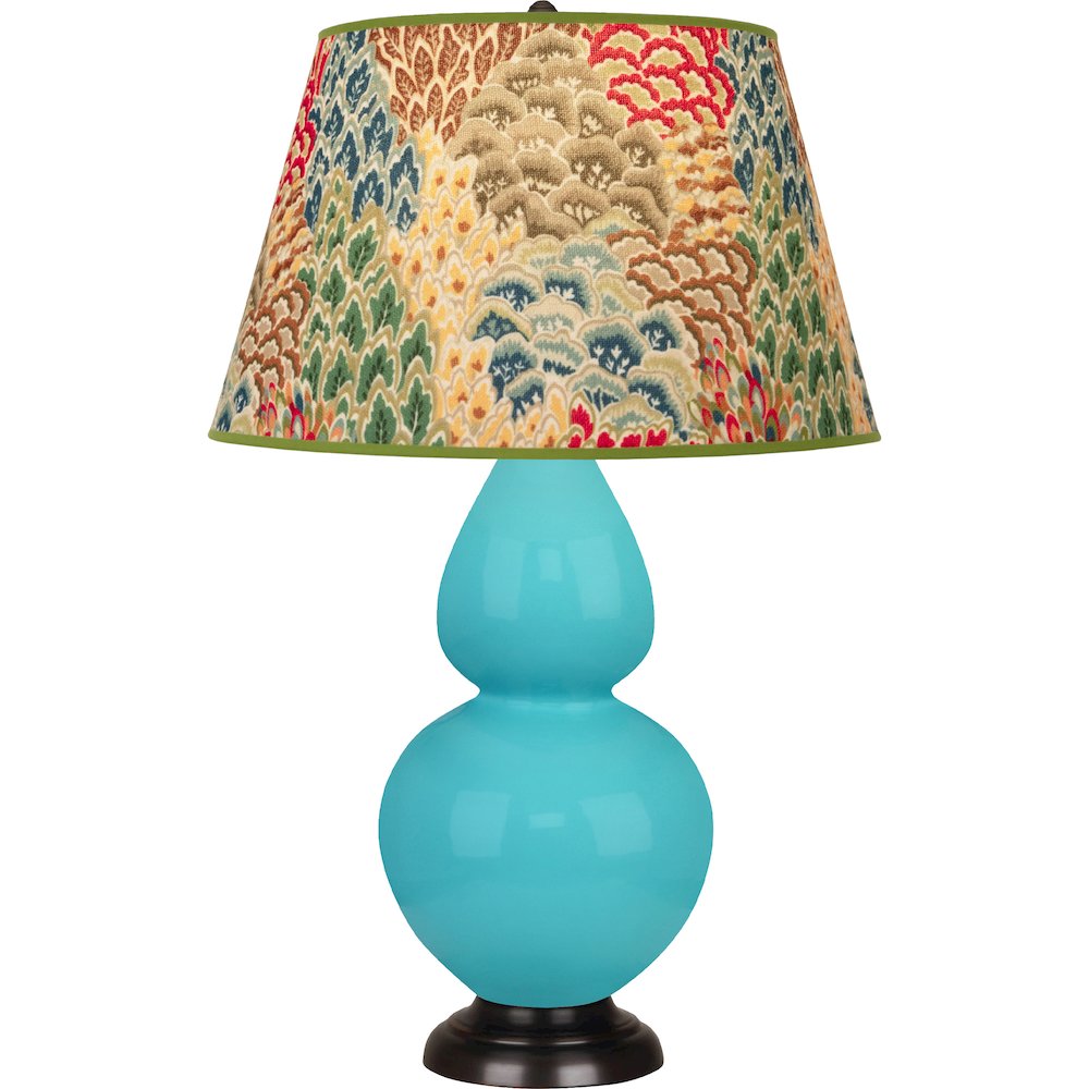 Egg Blue Double Gourd Table Lamp in Egg Blue Glazed Ceramic Color