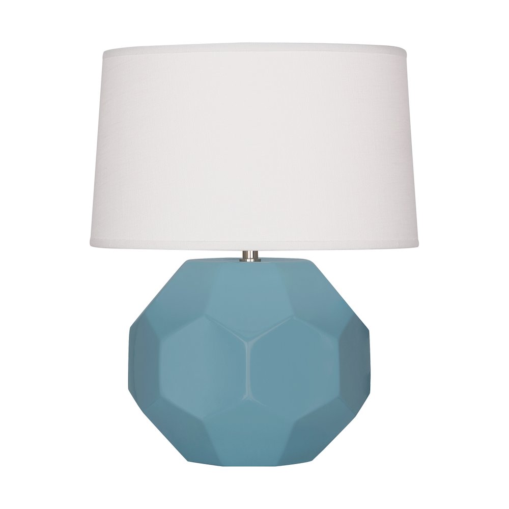 Matte Steel Blue Franklin Accent Lamp in Matte Steel Blue Glazed Ceramic Color