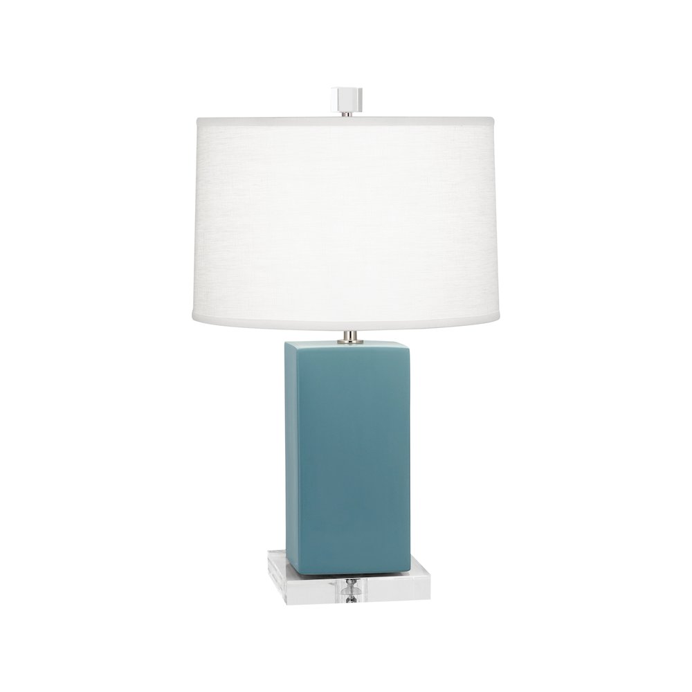 Matte Steel Blue Harvey Accent Lamp in Matte Steel Blue Glazed Ceramic Color