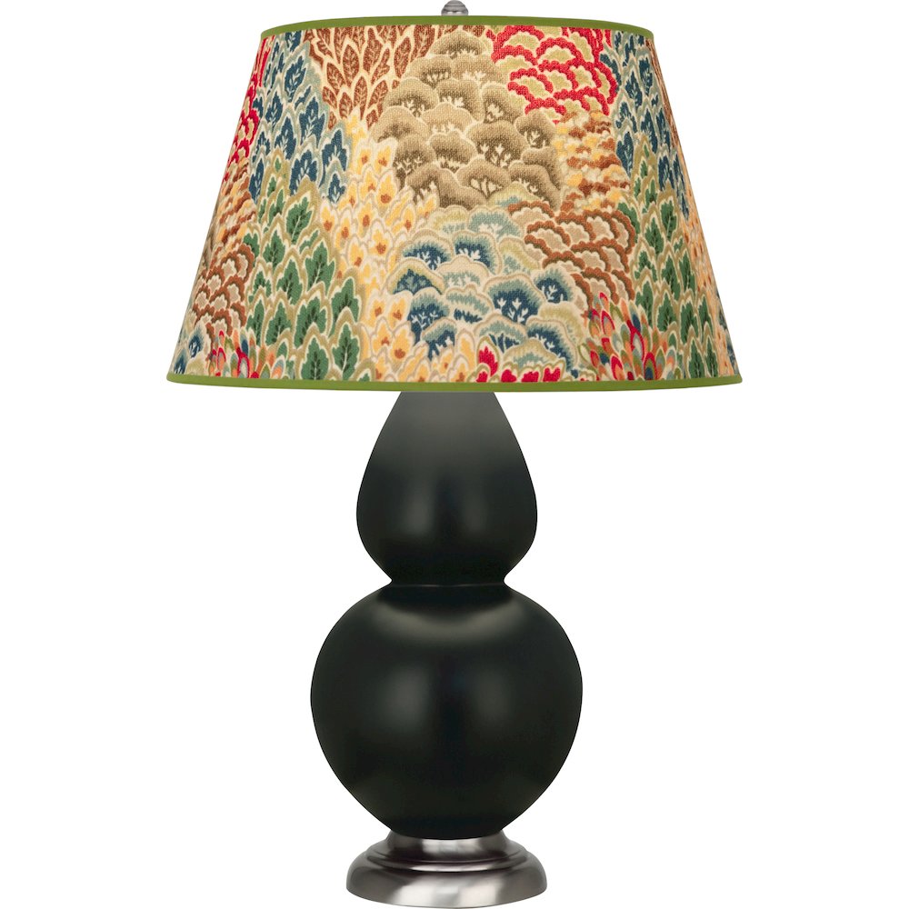 Matte Obsidian Double Gourd Table Lamp in Matte Obsidian Glazed Ceramic Color