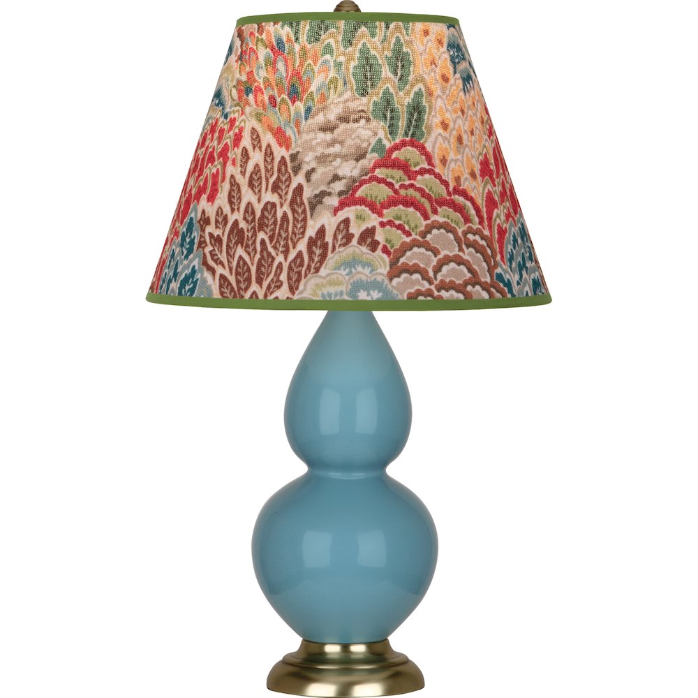 Steel Blue Small Double Gourd Accent Lamp in Steel Blue Glazed Ceramic Color
