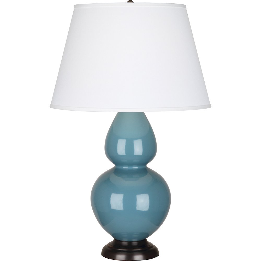 Steel Blue Double Gourd Table Lamp in Steel Blue Glazed Ceramic Color